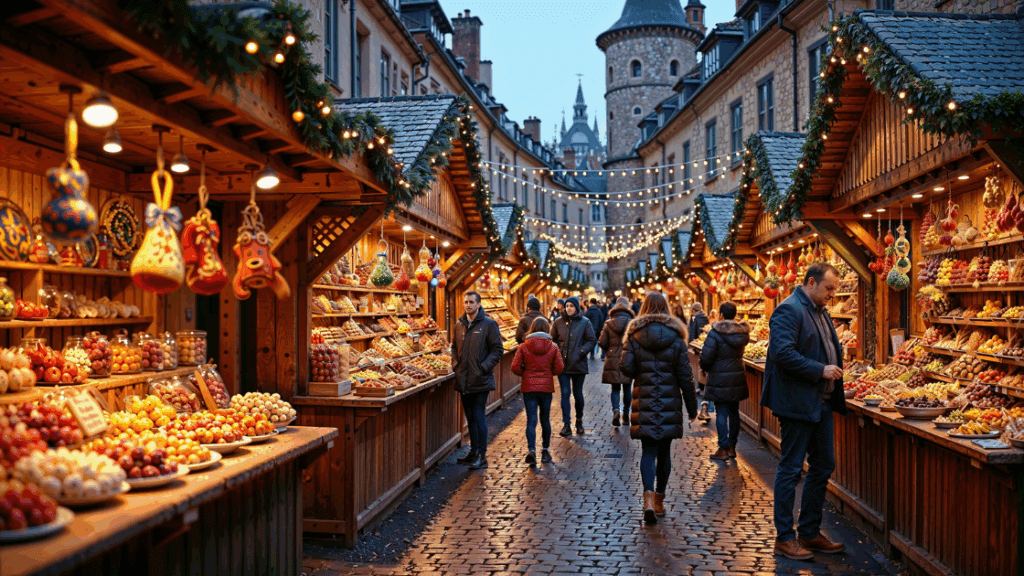 walking through stands at the best christmas market in germany